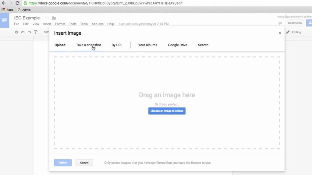 Google Docs Content Software Screenshot