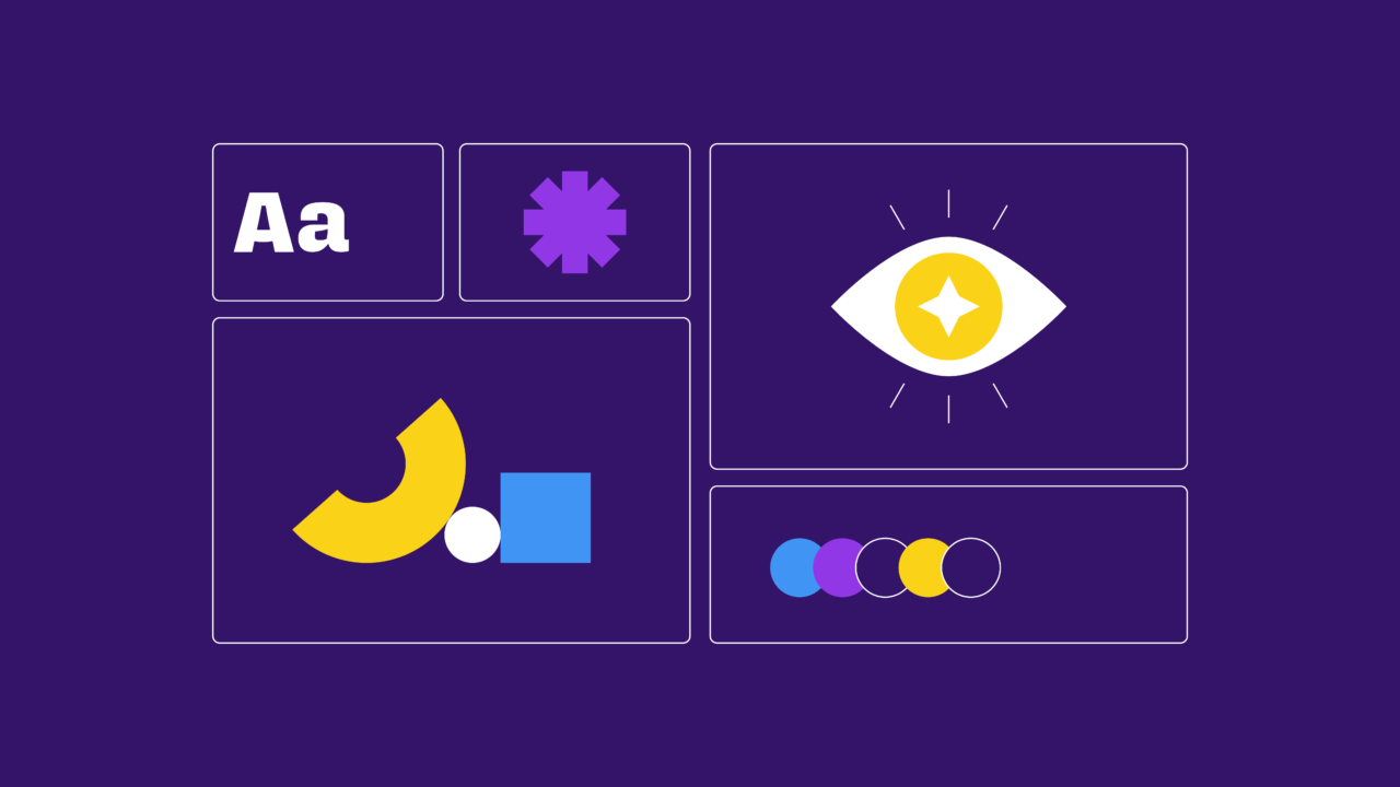 mixed media icons on a purple background for what is a niche site