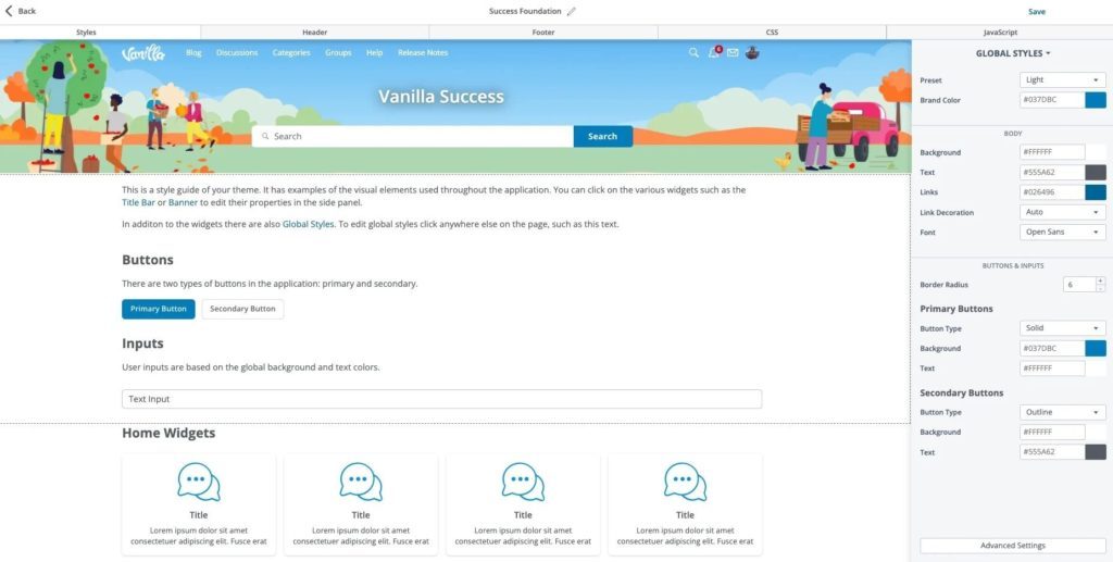 vanilla forums community engagement software screenshot